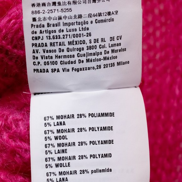 Prada Neon Pink Knit V-Neck Sweater - Picture 10 of 11